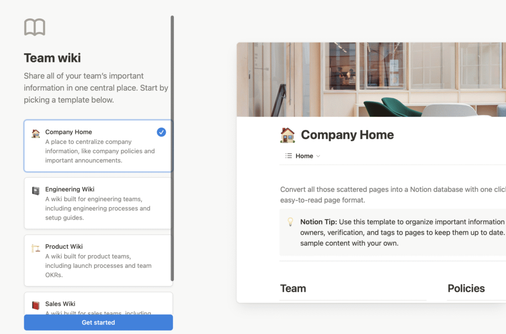 notion wiki oldal screenshot